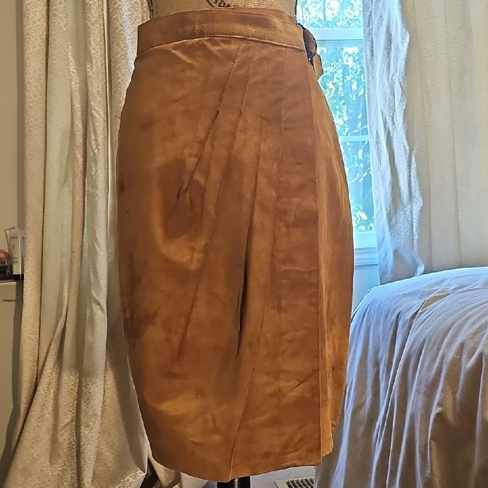 🇨🇦 Danier Vintage Wrap Suede Skirt - Nutmeg